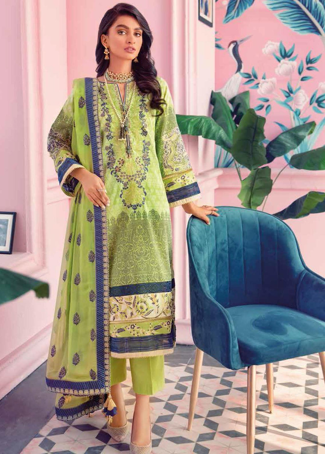Gul Ahmed Embroidered Lawn Suits Unstitched 3 Piece GA22FS PM-408 - Summer Collection