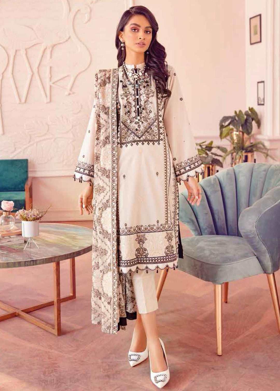Gul Ahmed Embroidered Lawn Suits Unstitched 3 Piece GA22FS PM-426 - Summer Collection