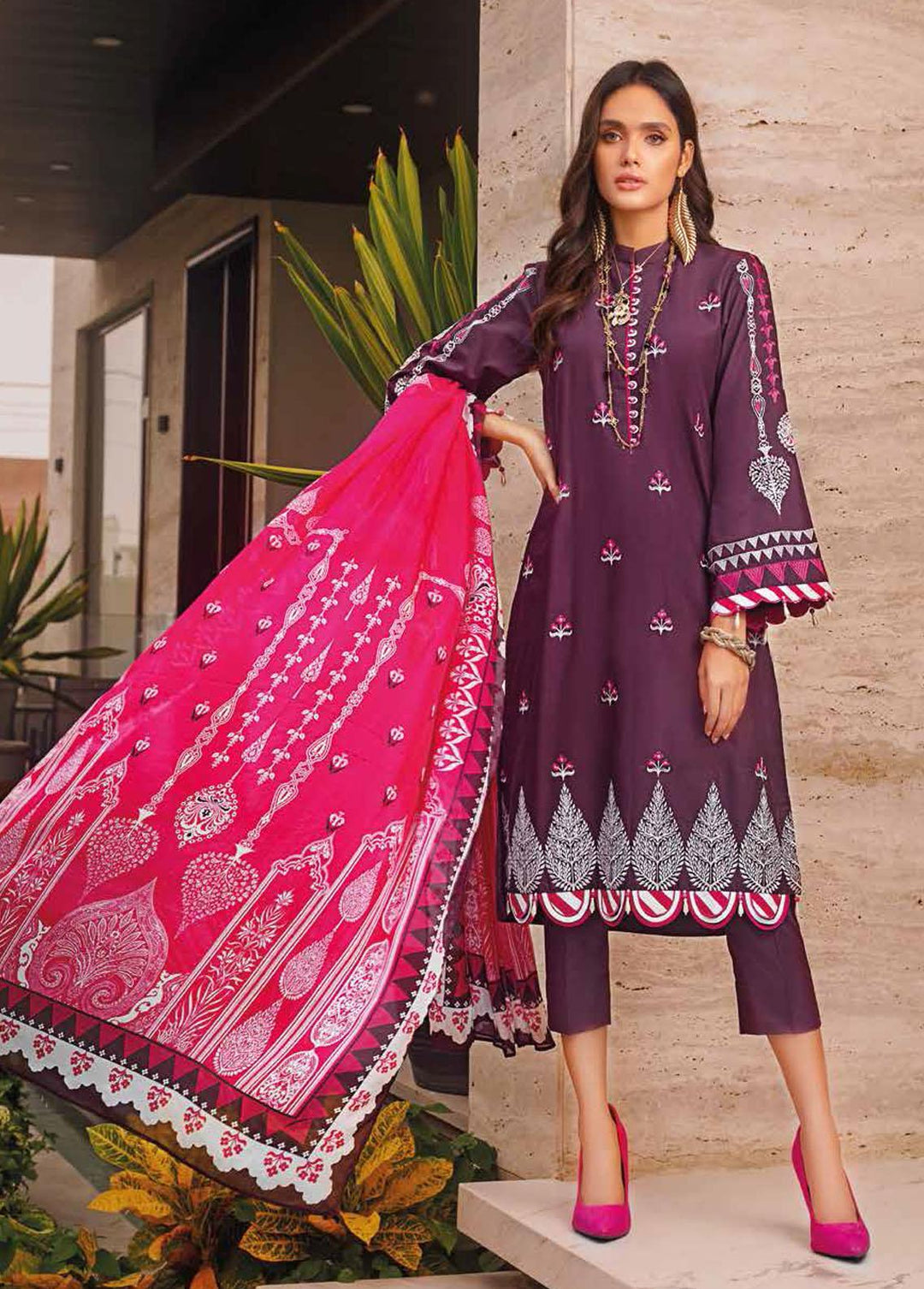 Gul Ahmed Embroidered Lawn Suits Unstitched 3 Piece GA22FS SSM-12005 - Summer Collection