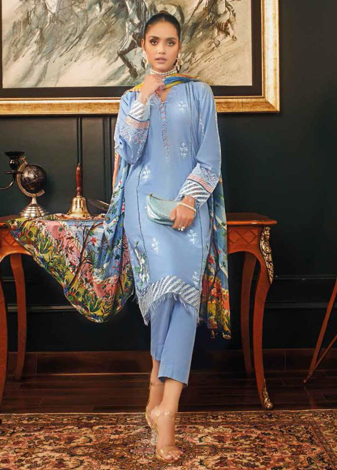 Gul Ahmed Embroidered Lawn Suits Unstitched 3 Piece GA22FS SSM-12006 - Summer Collection
