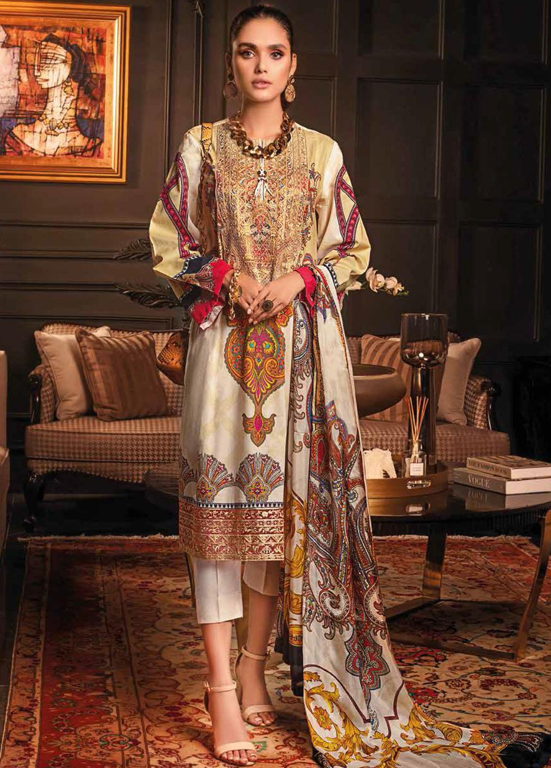 Gul Ahmed Embroidered Lawn Suits Unstitched 3 Piece GA22FS SSM-12010 - Summer Collection