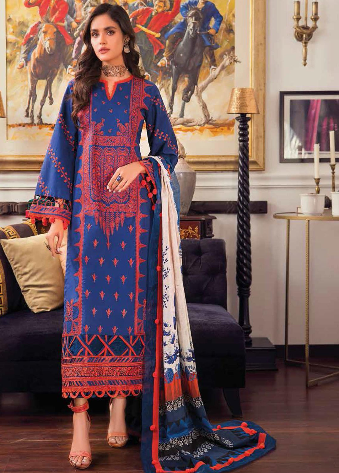 Gul Ahmed Embroidered Lawn Suits Unstitched 3 Piece GA22FS SSM-22002 - Summer Collection