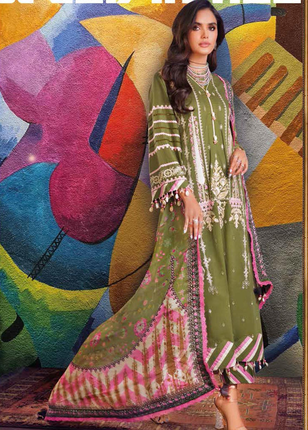 Gul Ahmed Embroidered Lawn Suits Unstitched 3 Piece GA22FS SSM-22003 - Summer Collection