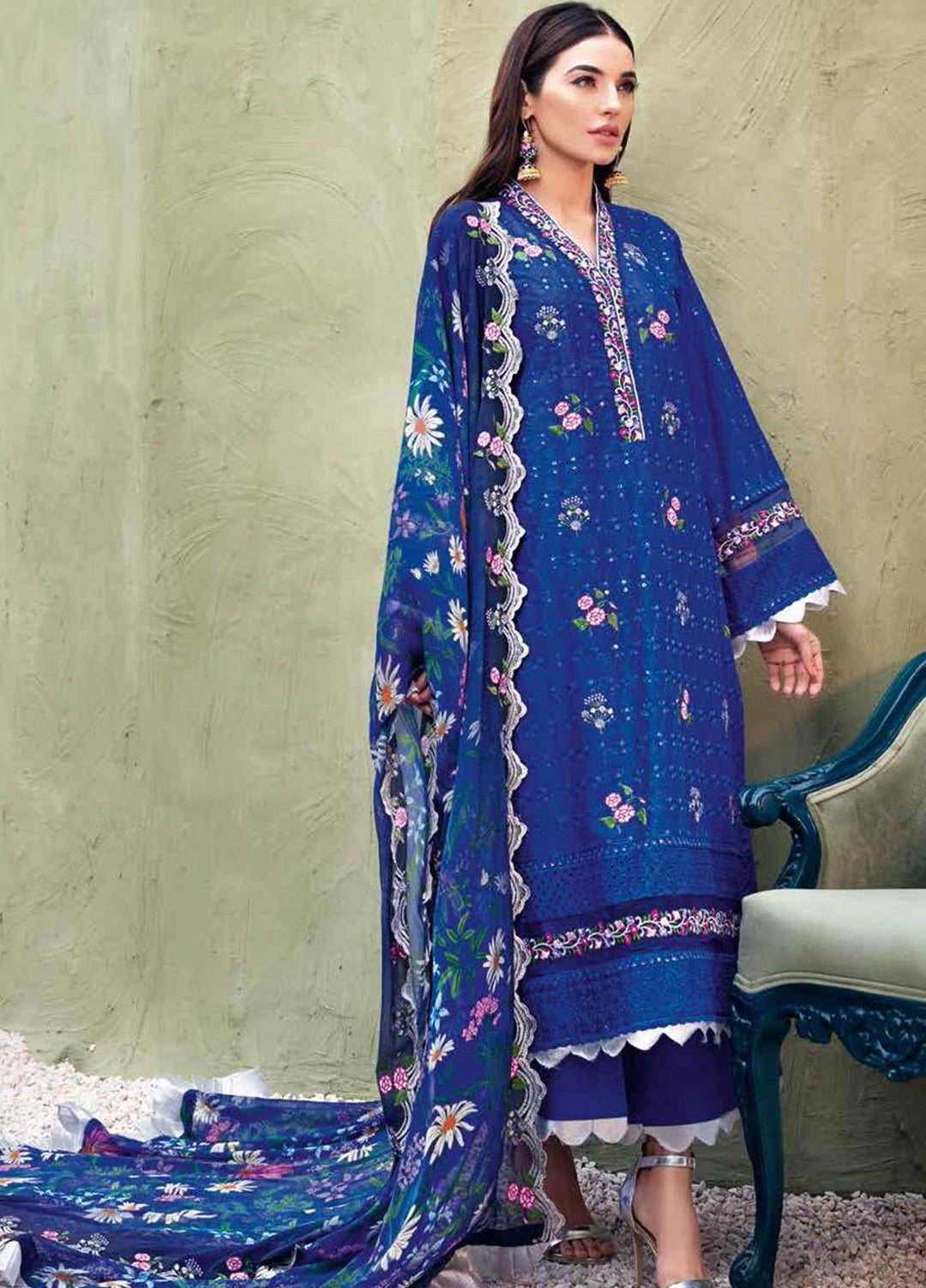 Gul Ahmed Embroidered Lawn Suits Unstitched 3 Piece GA21S BCT 30 - Summer Collection