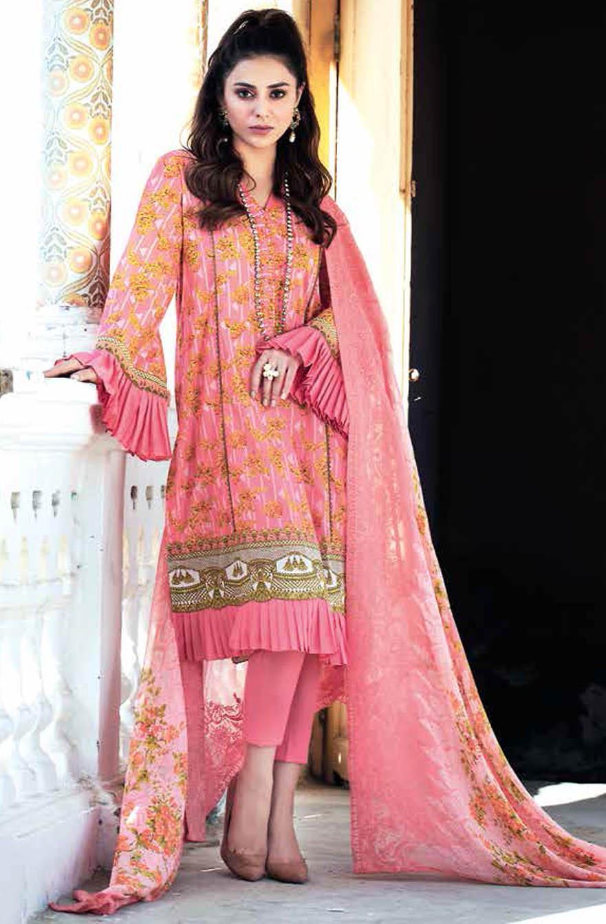 Gul Ahmed Embroidered Lawn Suits Unstitched 3 Piece GA21S BCT 38 - Summer Collection