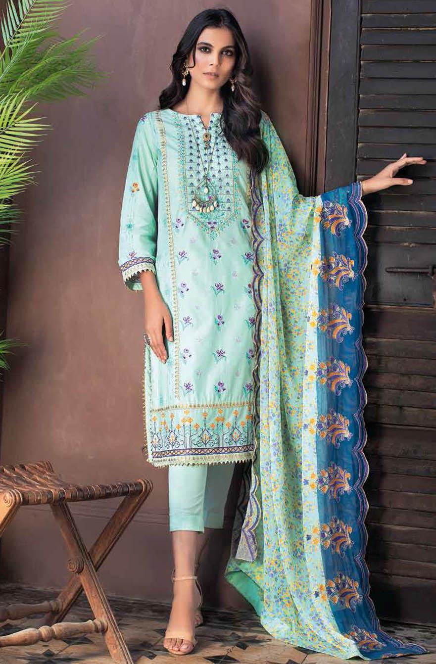 Gul Ahmed Embroidered Lawn Suits Unstitched 3 Piece GA21S BCT 41 - Summer Collection