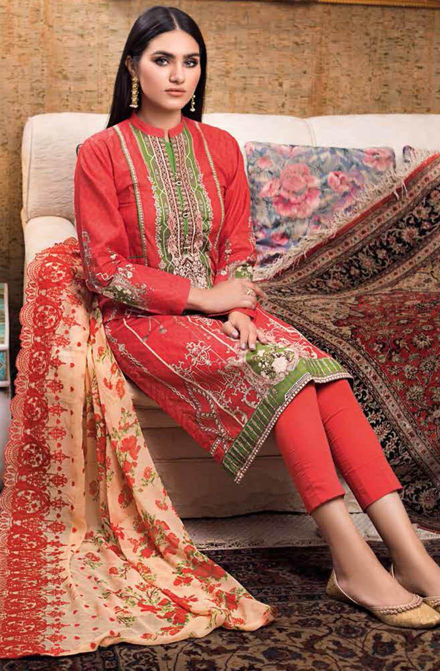 Gul Ahmed Embroidered Lawn Suits Unstitched 3 Piece GA21S BCT 45 - Summer Collection