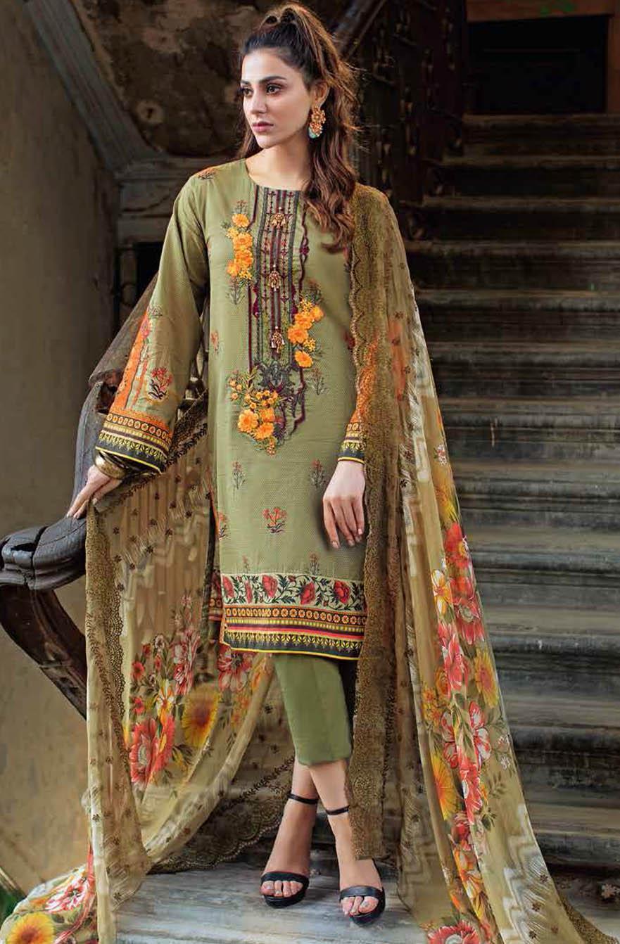 Gul Ahmed Embroidered Lawn Suits Unstitched 3 Piece GA21S BCT 50 - Summer Collection