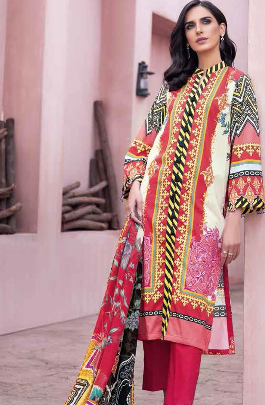 Gul Ahmed Printed Lawn Suits Unstitched 3 Piece GA21S BM 161 - Summer Collection