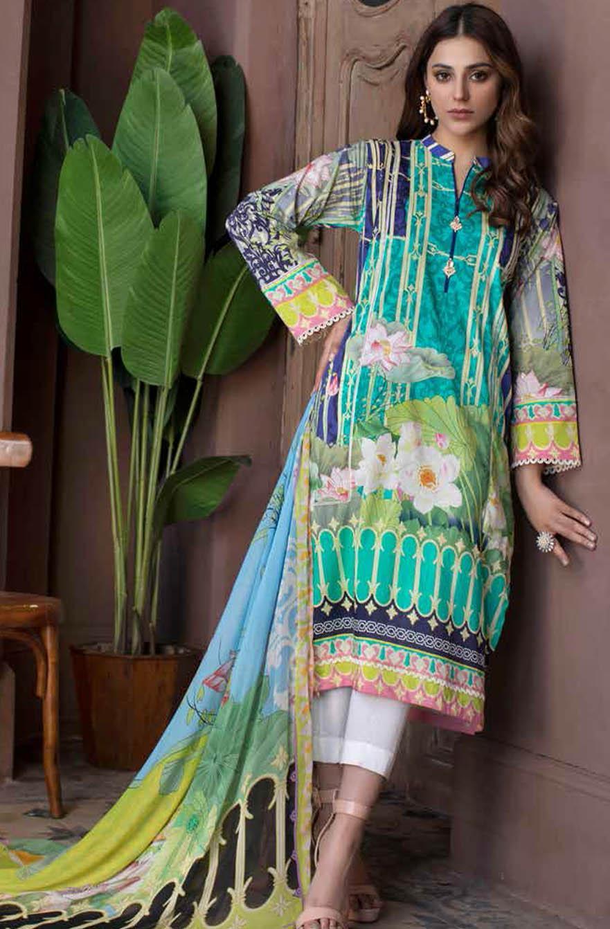 Gul Ahmed Printed Lawn Suits Unstitched 3 Piece GA21S BM 162 - Summer Collection