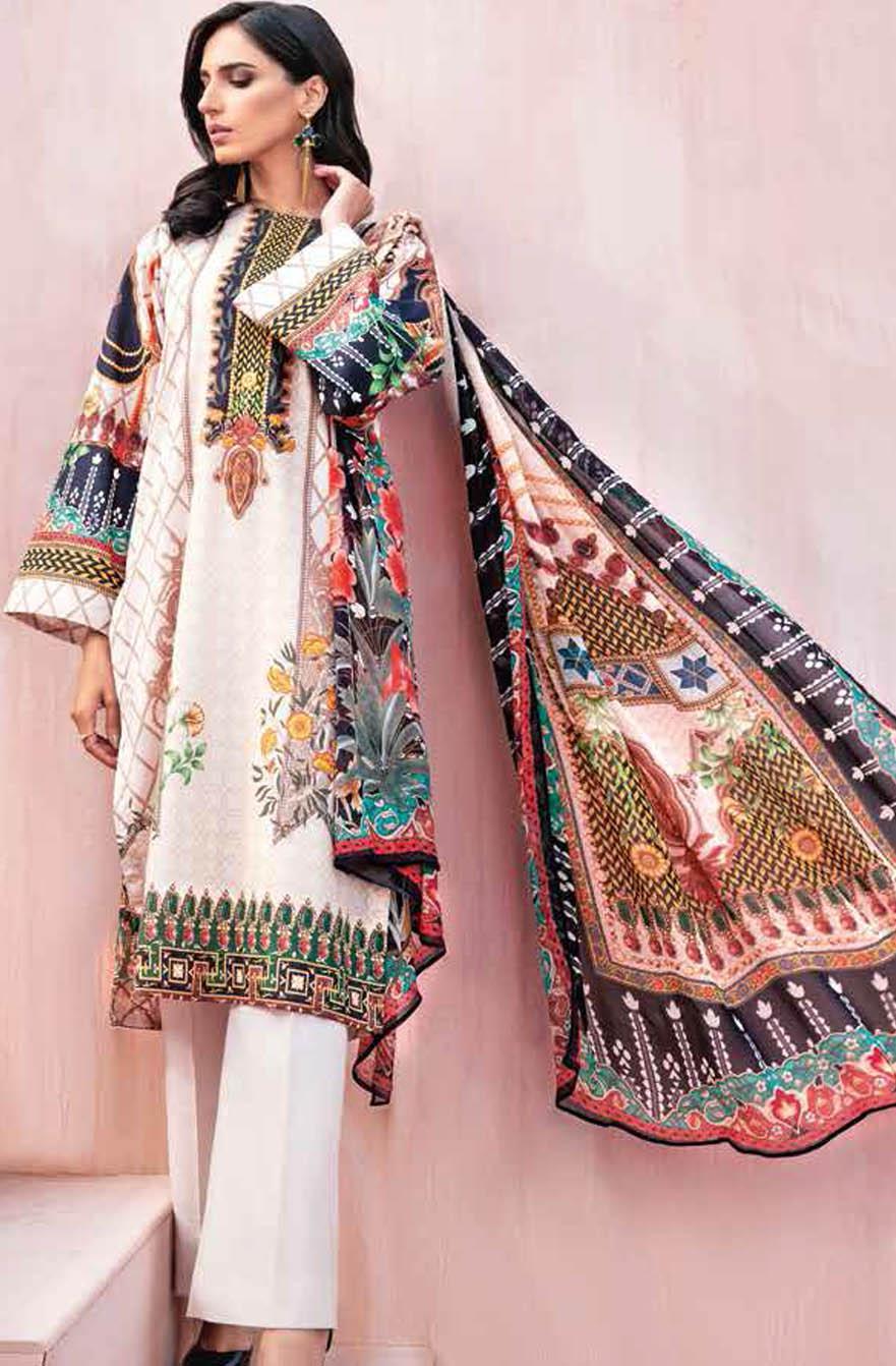 Gul Ahmed Printed Lawn Suits Unstitched 3 Piece GA21S BM 163 - Summer Collection