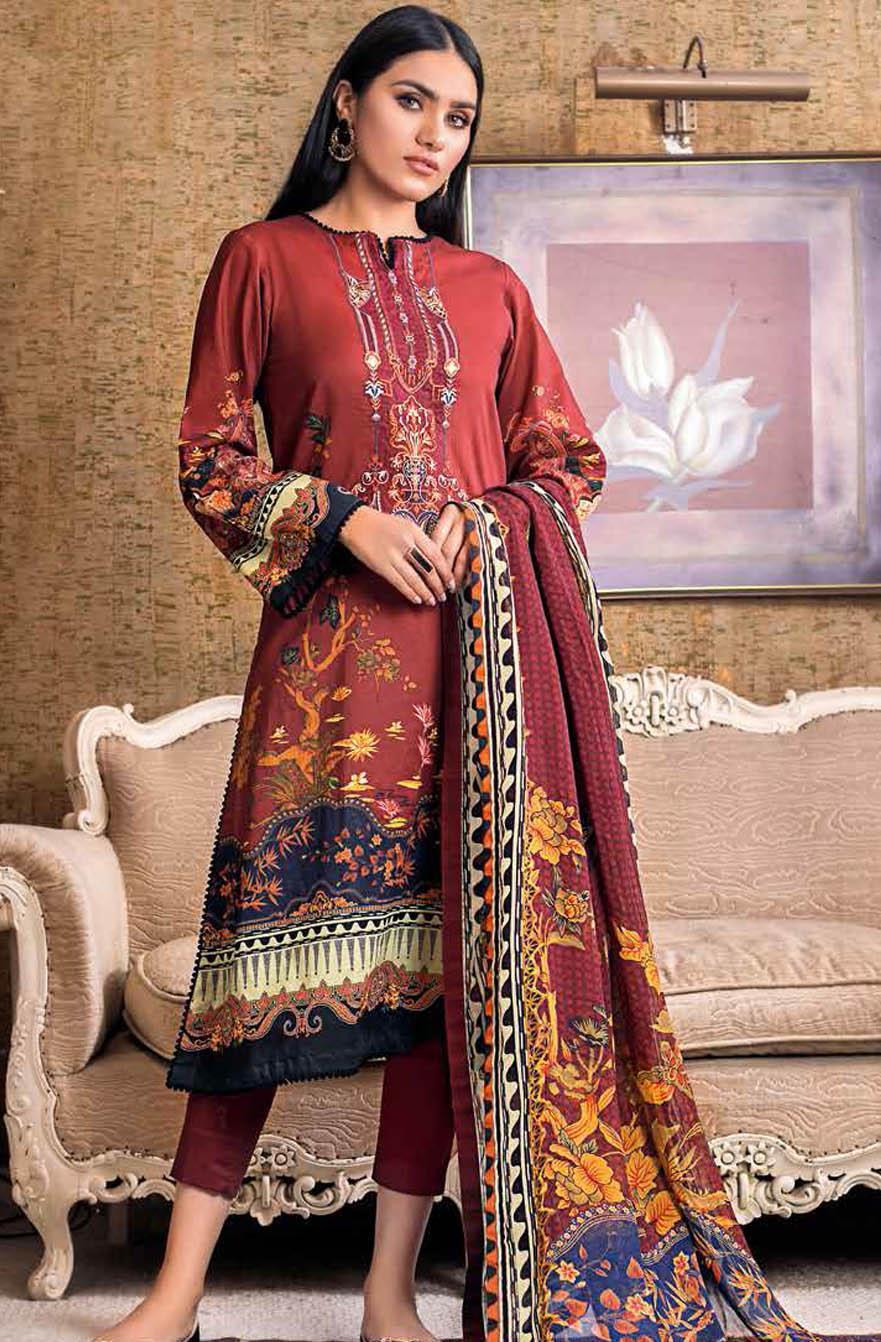 Gul Ahmed Embroidered Lawn Suits Unstitched 3 Piece GA21S BM 164 - Summer Collection