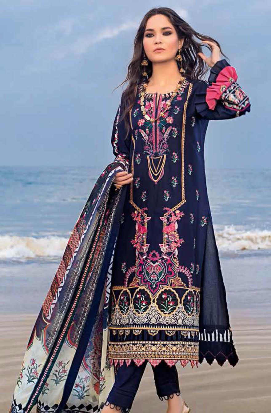Gul Ahmed Embroidered Lawn Suits Unstitched 3 Piece GA21S BM 166 - Summer Collection