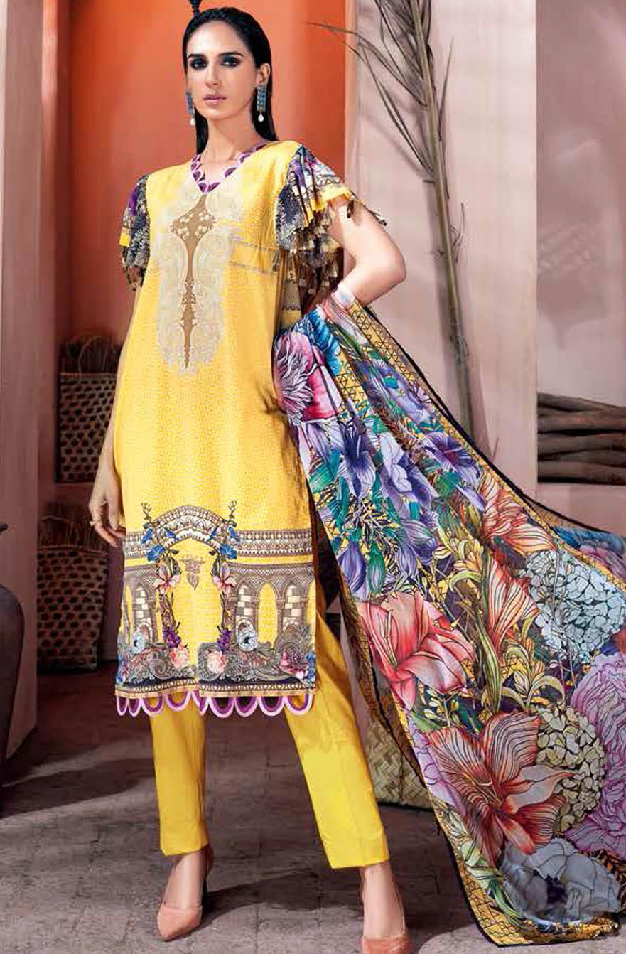 Gul Ahmed Printed Lawn Suits Unstitched 3 Piece GA21S BM 173 - Summer Collection