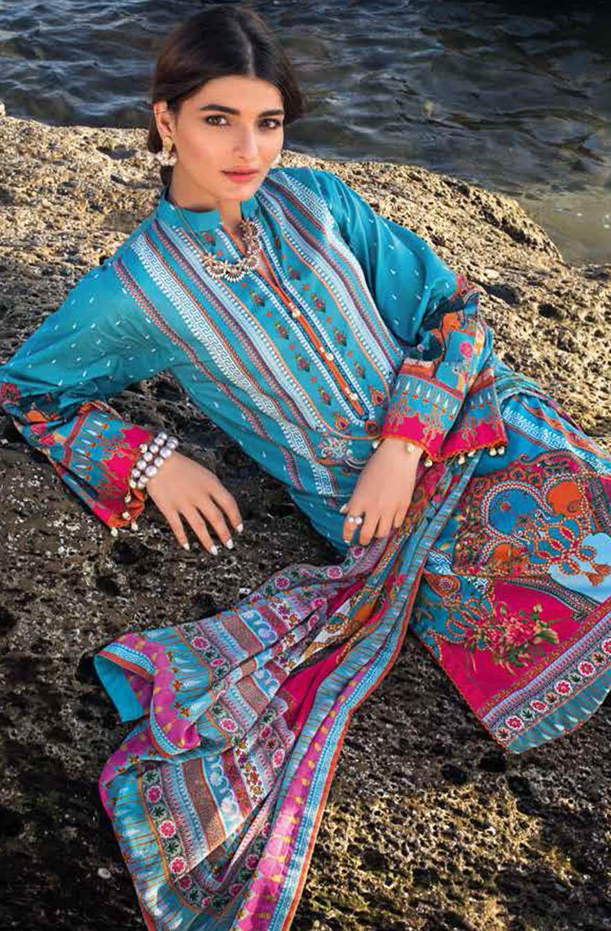 Gul Ahmed Embroidered Lawn Suits Unstitched 3 Piece GA21S BM 174 - Summer Collection
