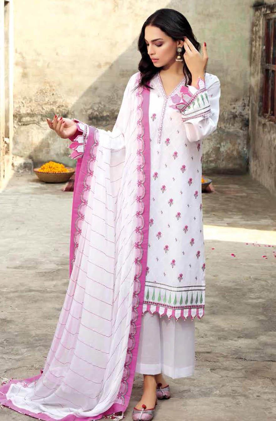 Gul Ahmed Embroidered Swiss Voile Suits Unstitched 3 Piece GA21S FS 06 - Summer Collection