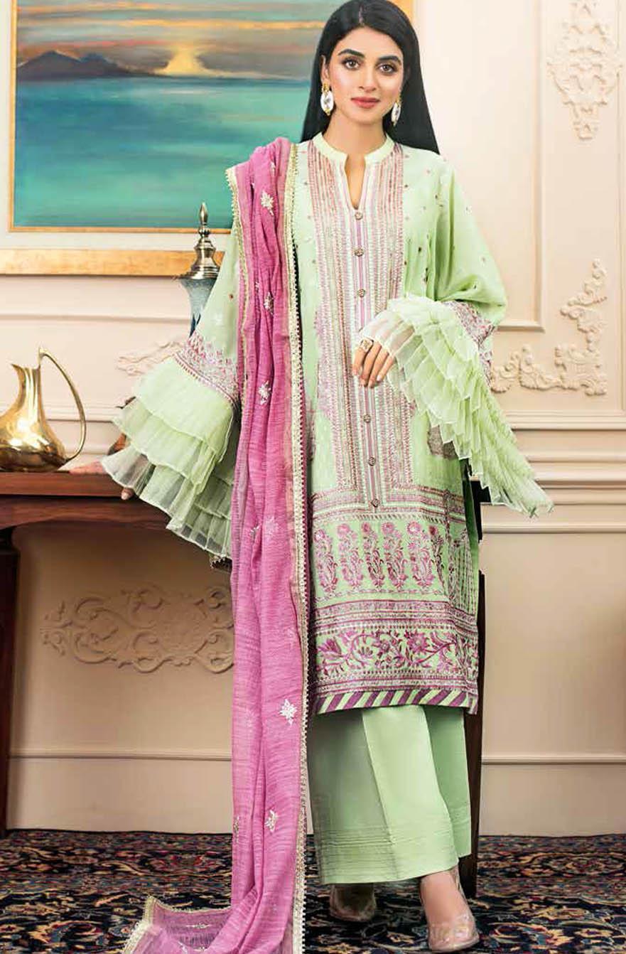 Gul Ahmed Embroidered Swiss Voile Suits Unstitched 3 Piece GA21S FS 10 - Summer Collection