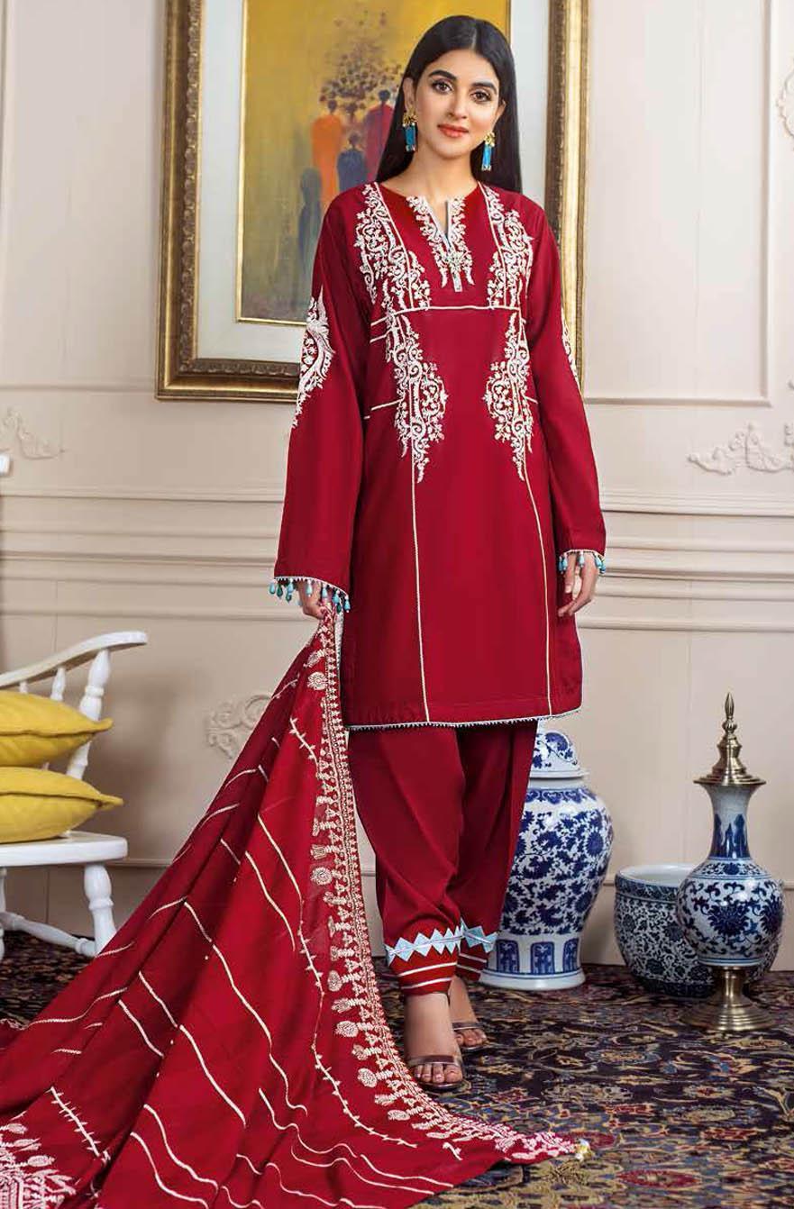 Gul Ahmed Embroidered Lawn Suits Unstitched 3 Piece GA21S FS 12 - Summer Collection