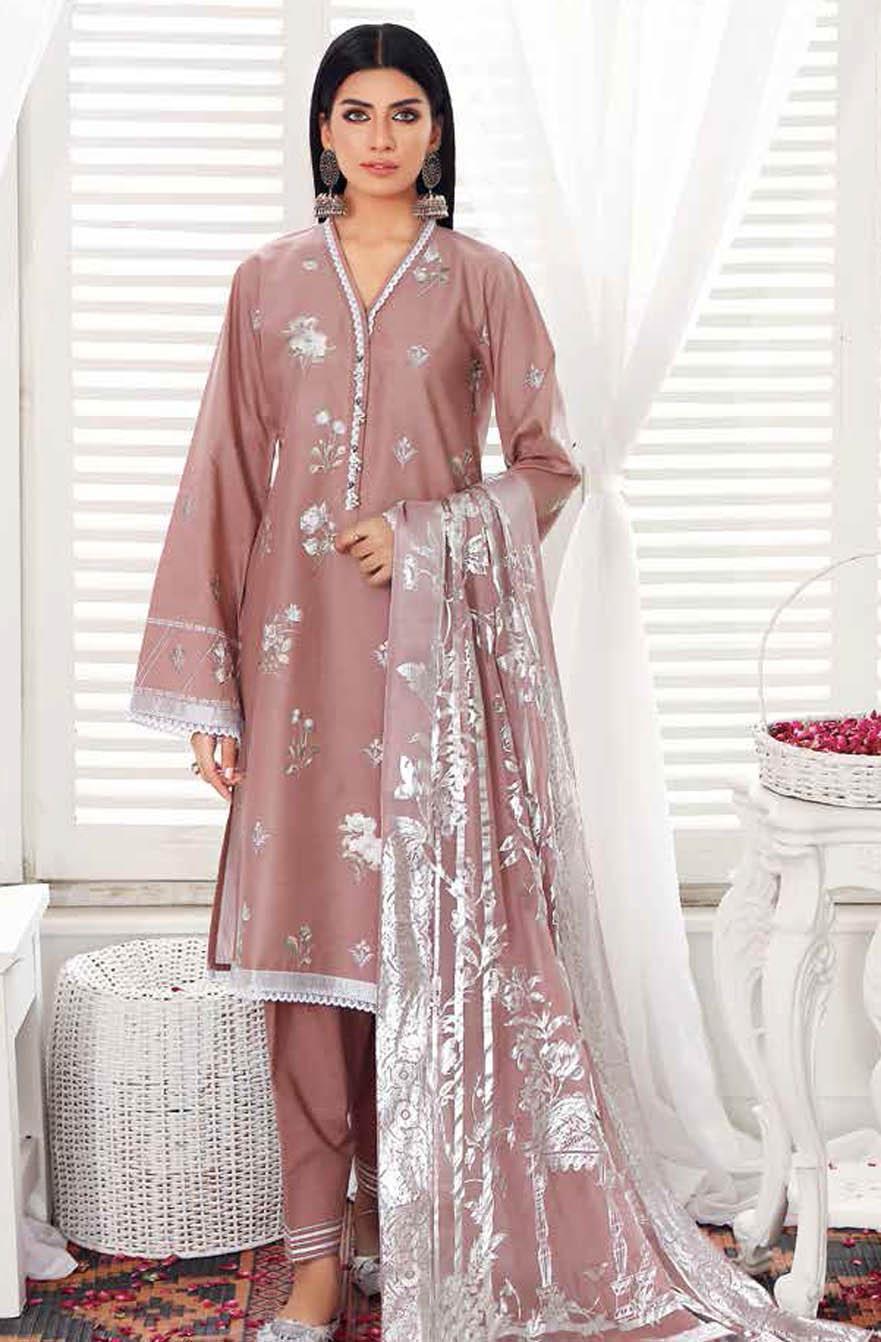 Gul Ahmed Embroidered Lawn Suits Unstitched 3 Piece GA21S FS 26 - Summer Collection