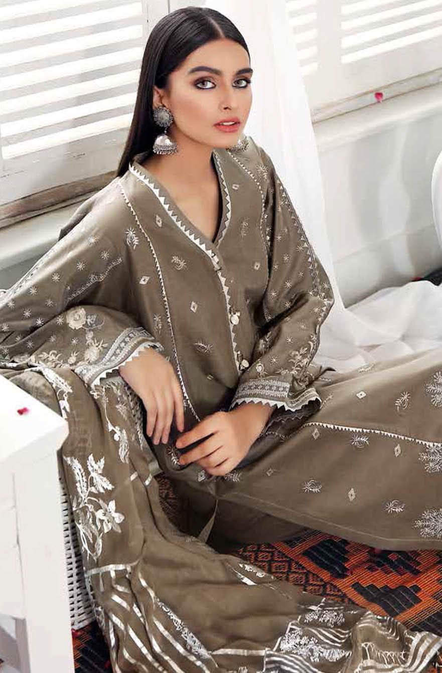 Gul Ahmed Embroidered Lawn Suits Unstitched 3 Piece GA21S FS 27 - Summer Collection