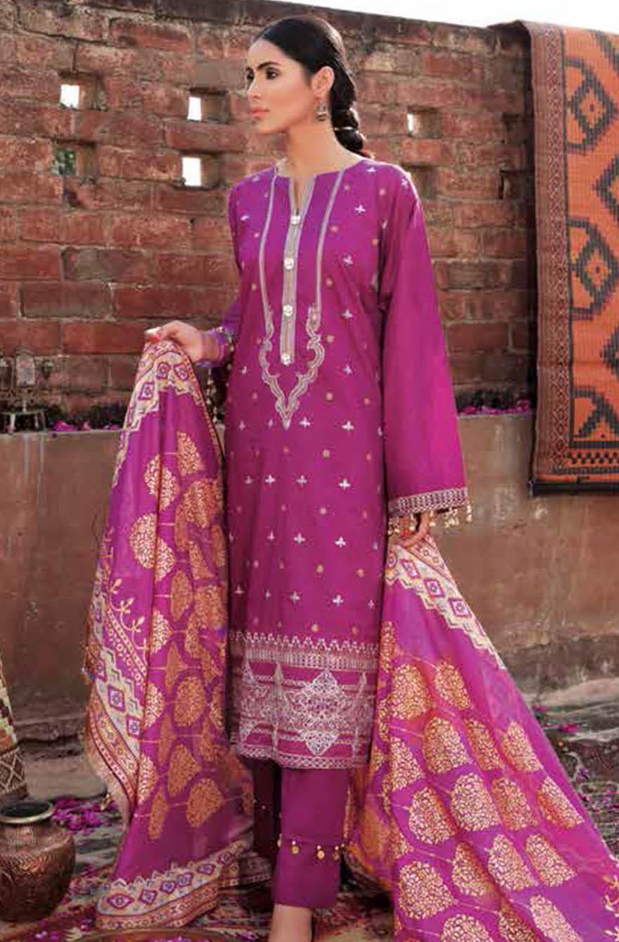 Gul Ahmed Embroidered Cotton Suits Unstitched 3 Piece GA21S FS 34 - Summer Collection