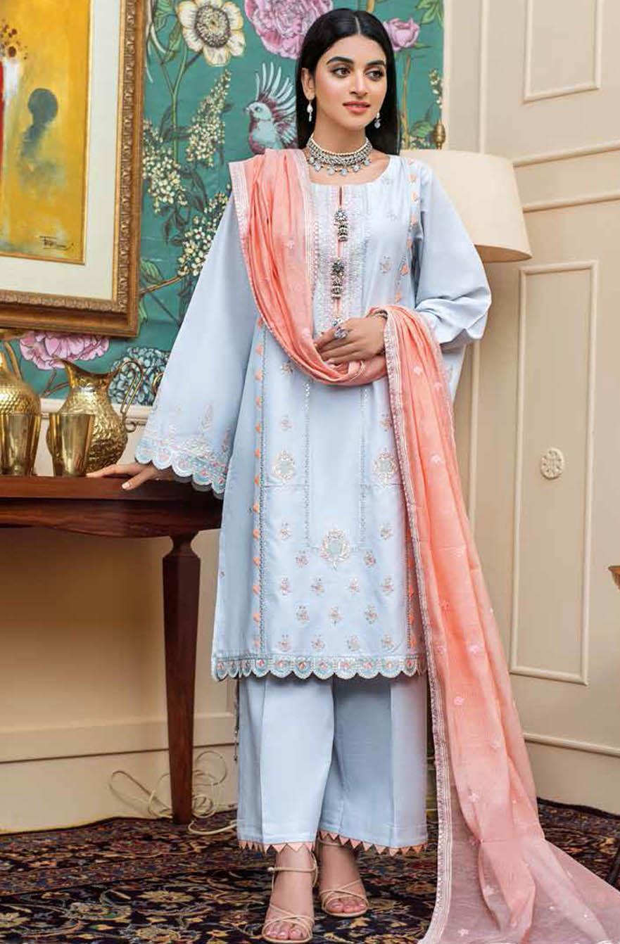 Gul Ahmed Embroidered Lawn Suits Unstitched 3 Piece GA21S FS 36 - Summer Collection