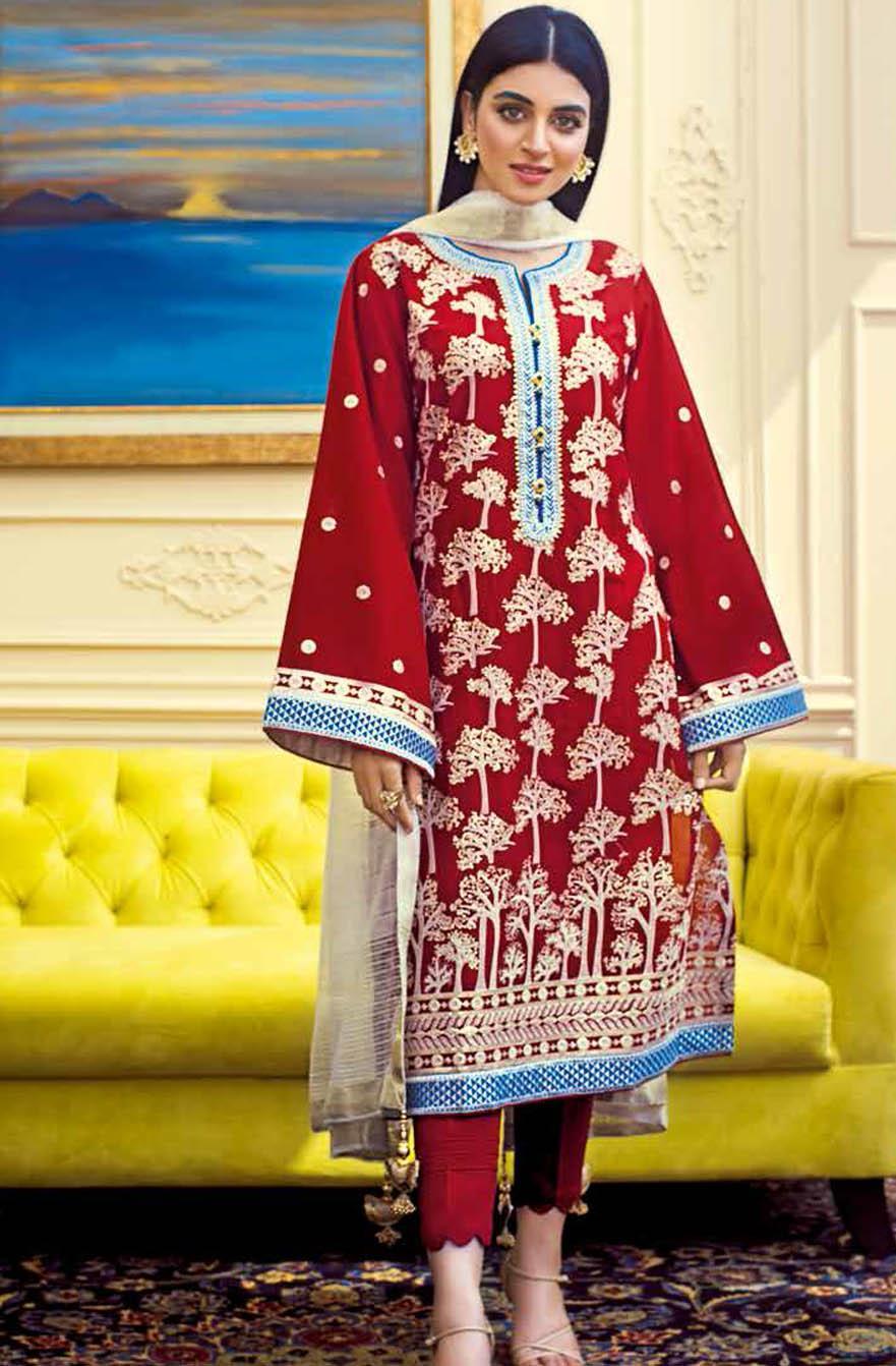 Gul Ahmed Embroidered Lawn Suits Unstitched 3 Piece GA21S FS 37 - Summer Collection