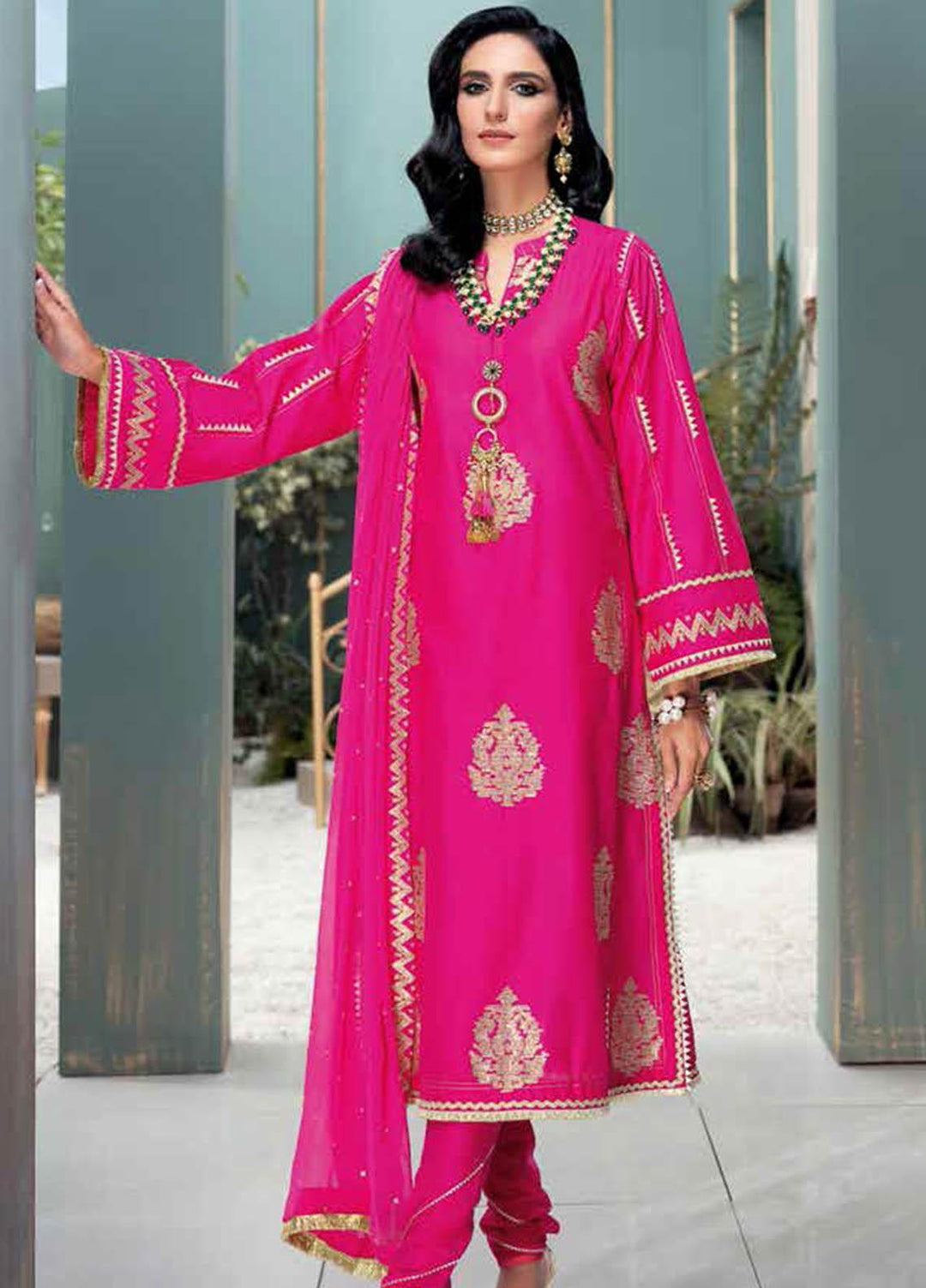 Gul Ahmed Embroidered Lawn Suits Unstitched 3 Piece GA21S FS 56 - Summer Collection