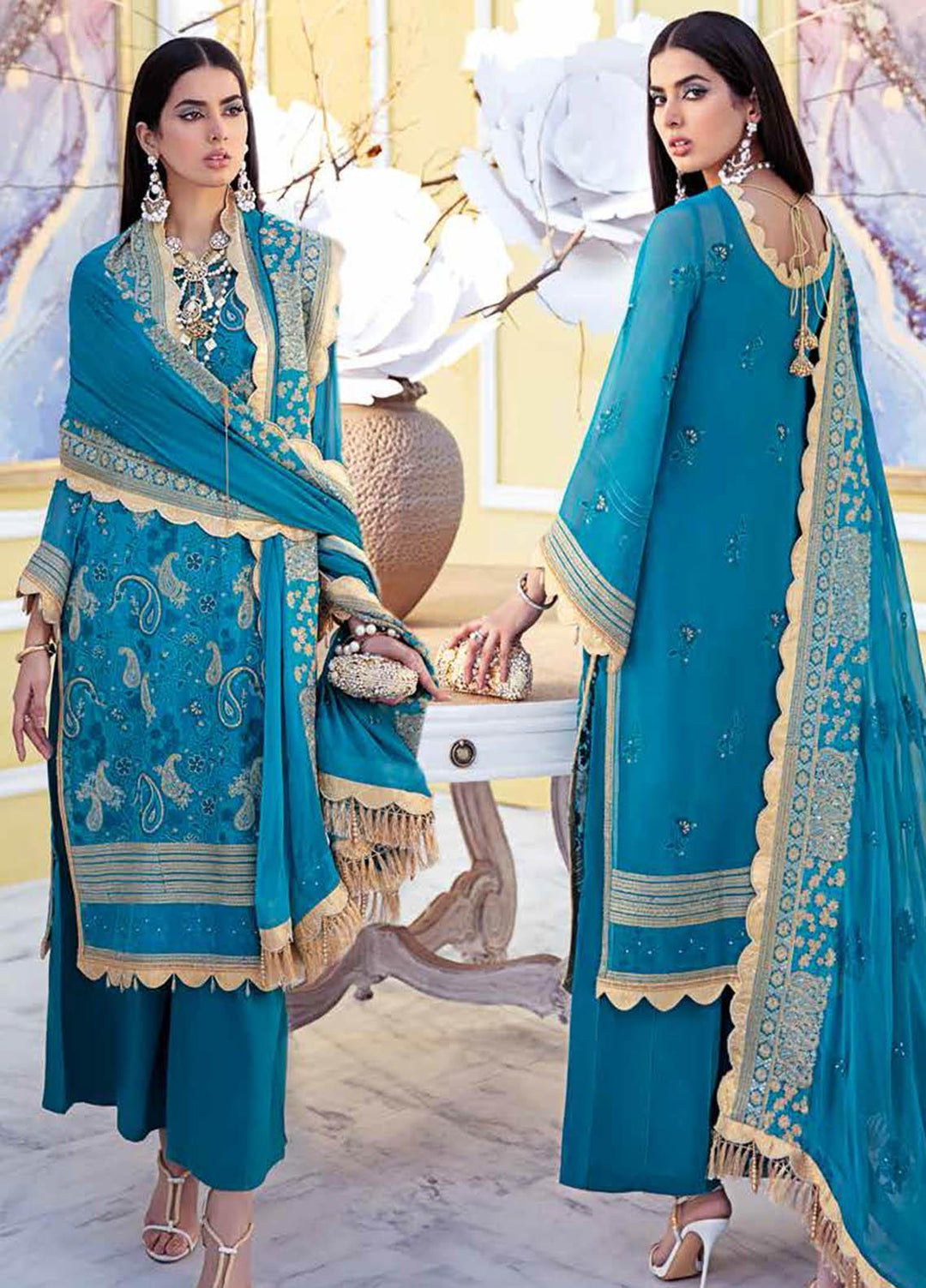 Gul Ahmed Embroidered Chiffon Suits Unstitched 3 Piece GA21S LE 25 - Summer Collection