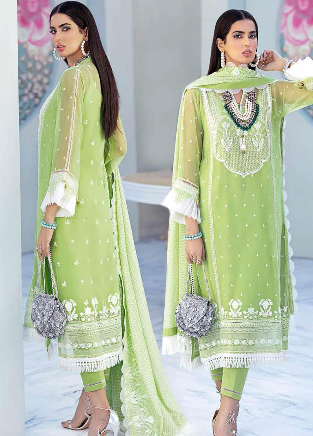Gul Ahmed Embroidered Chiffon Suits Unstitched 3 Piece GA21S LE 26 - Summer Collection