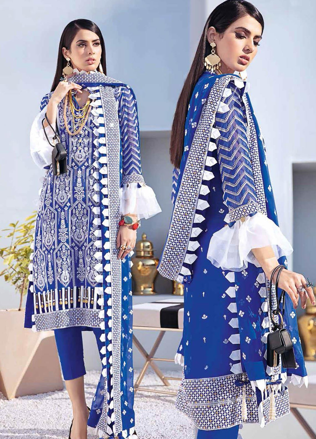 Gul Ahmed Embroidered Chiffon Suits Unstitched 3 Piece GA21S LE 27 - Summer Collection