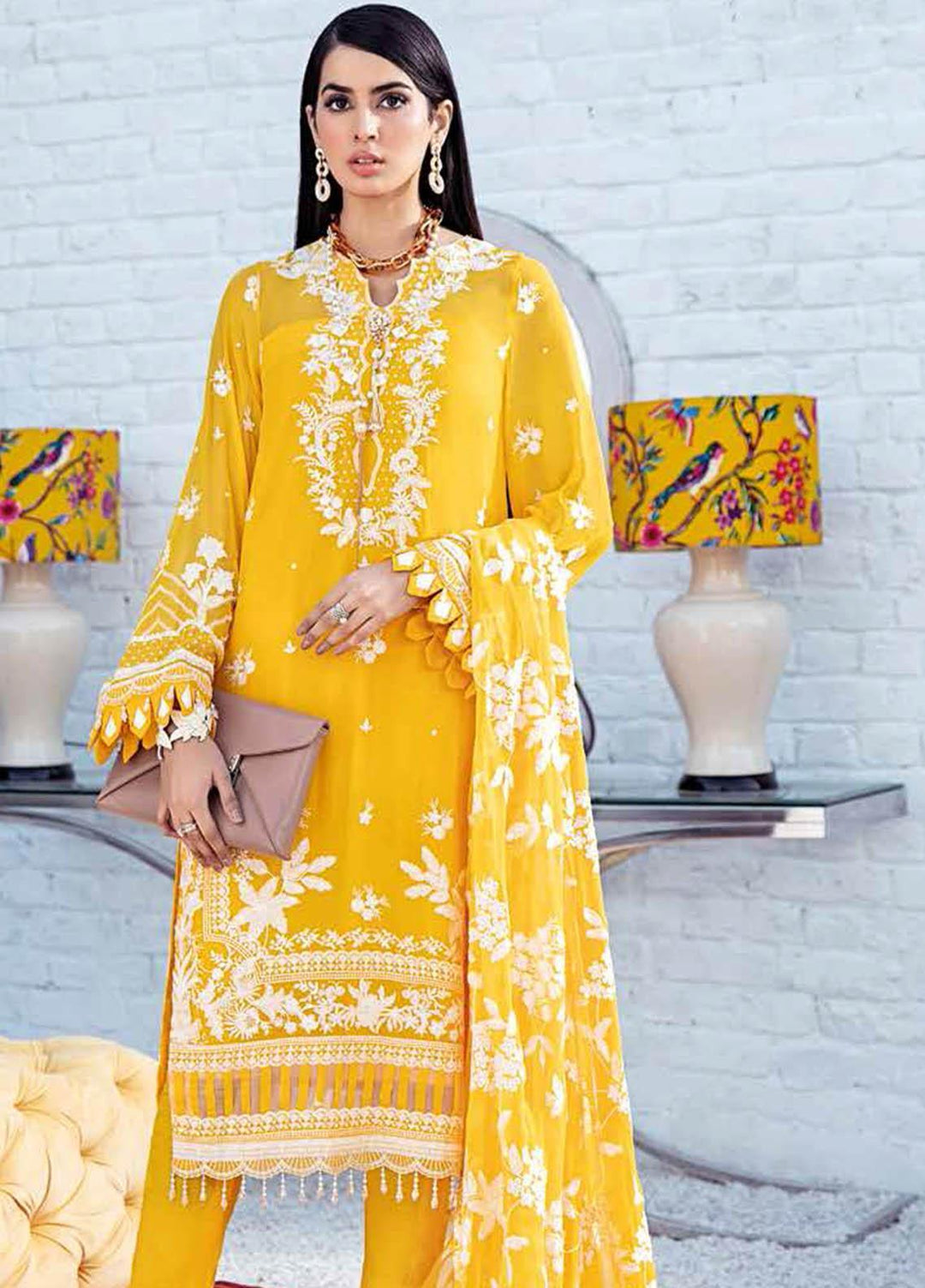 Gul Ahmed Embroidered Chiffon Suits Unstitched 3 Piece GA21S LE 31 - Summer Collection