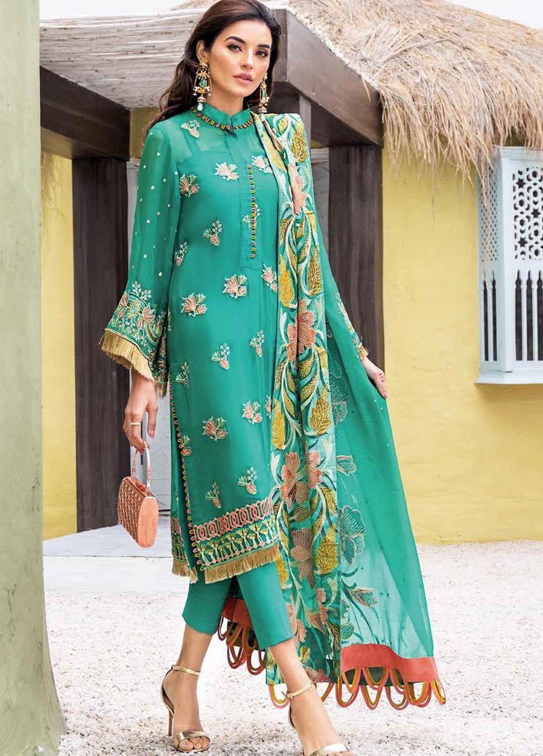 Gul Ahmed Embroidered Chiffon Suits Unstitched 3 Piece GA21S LE 43 - Summer Collection