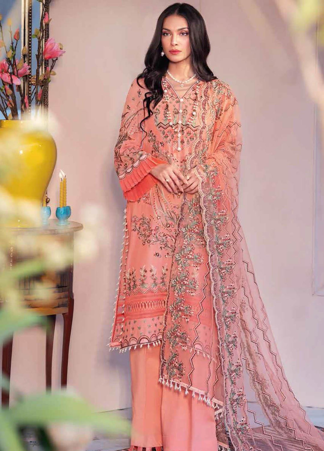 Gul Ahmed Embroidered Swiss Voile Suits Unstitched 3 Piece GA21S LSV 42 - Summer Collection