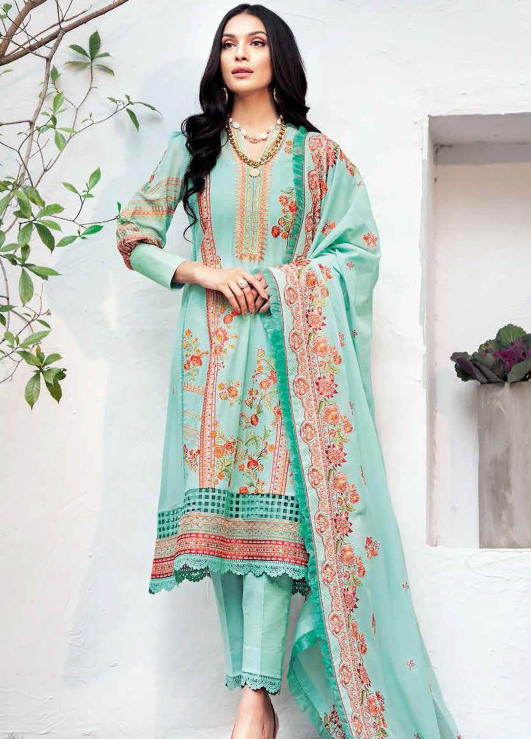 Gul Ahmed Embroidered Swiss Voile Suits Unstitched 3 Piece GA21S LSV 43 - Summer Collection