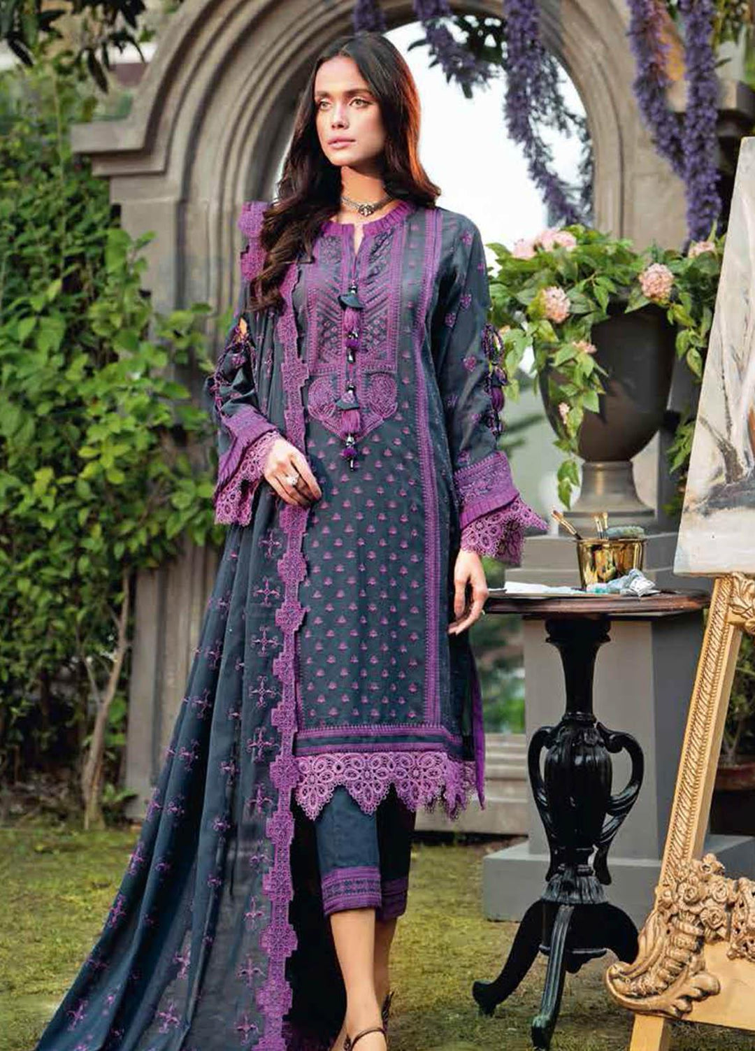 Gul Ahmed Embroidered Swiss Voile Suits Unstitched 3 Piece GA21S LSV 52 - Summer Collection