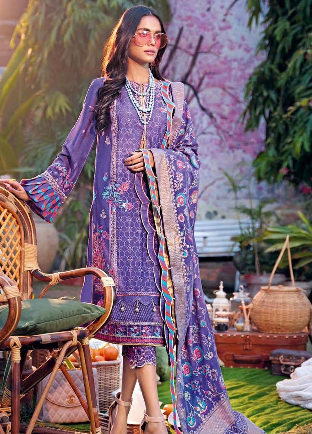 Gul Ahmed Embroidered Swiss Voile Suits Unstitched 3 Piece GA21S LSV 56 - Summer Collection