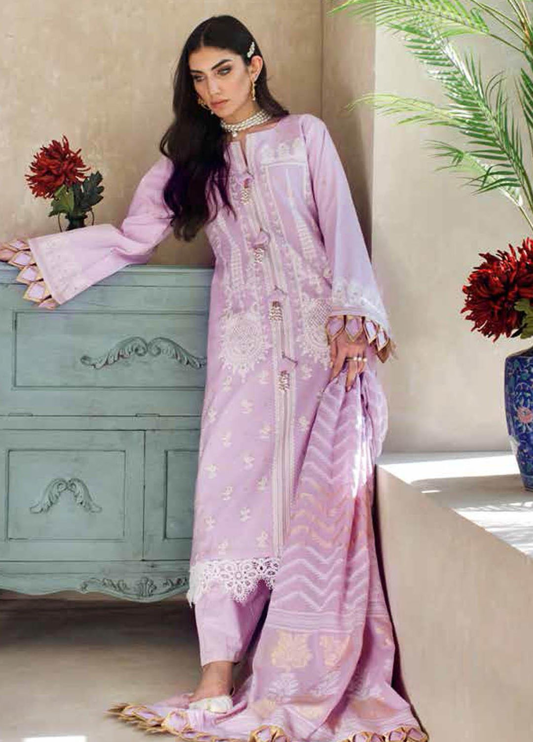 Gul Ahmed Embroidered Lawn Suits Unstitched 3 Piece GA21S MJ 55 - Summer Collection