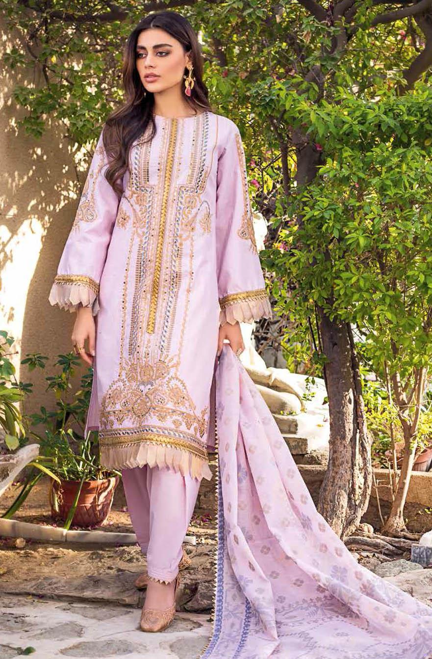 Gul Ahmed Embroidered Lawn Suits Unstitched 3 Piece GA21S MJ 77 - Summer Collection
