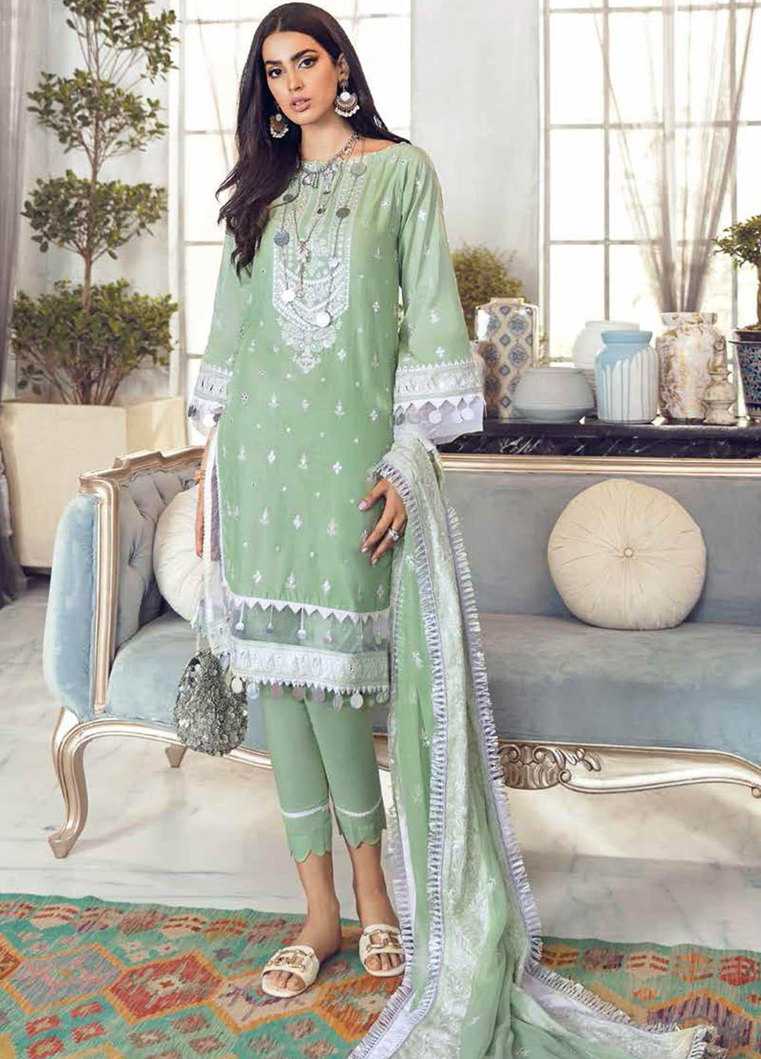 Gul Ahmed Embroidered Lawn Suits Unstitched 3 Piece GA21S PM 397 - Summer Collection