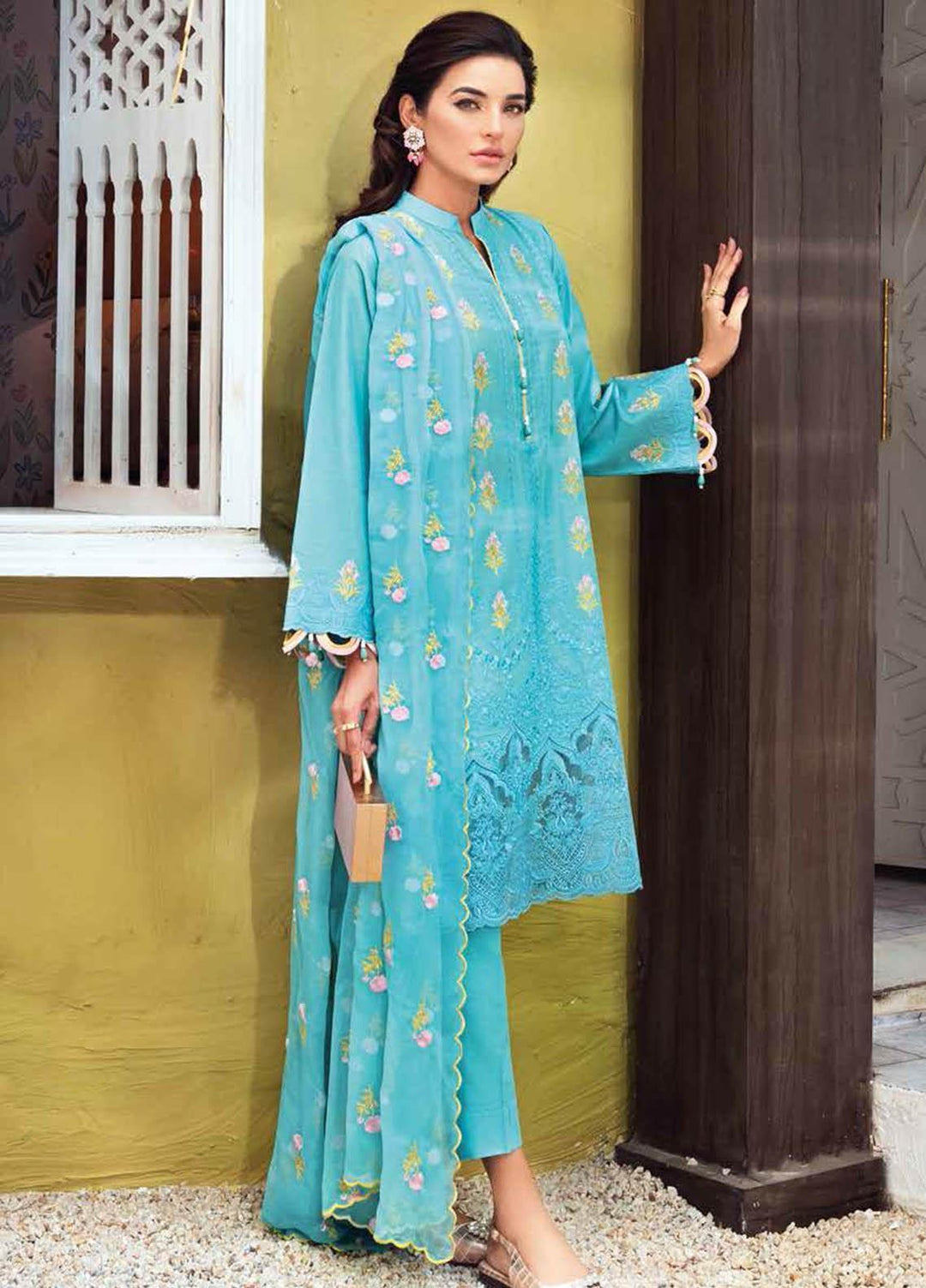 Gul Ahmed Embroidered Lawn Suits Unstitched 3 Piece GA21S PM 412 - Summer Collection