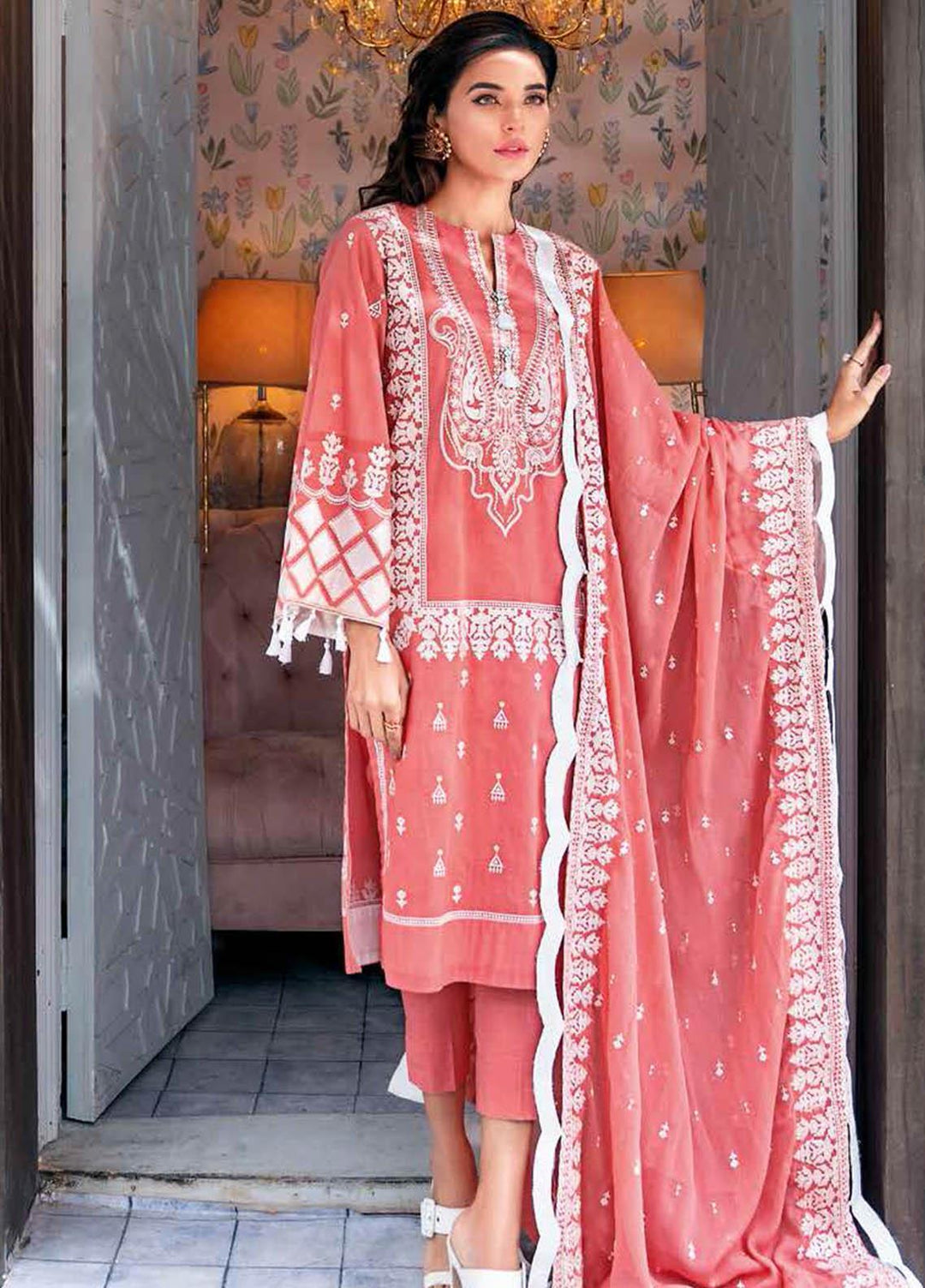 Gul Ahmed Embroidered Lawn Suits Unstitched 3 Piece GA21S PM 424 - Summer Collection