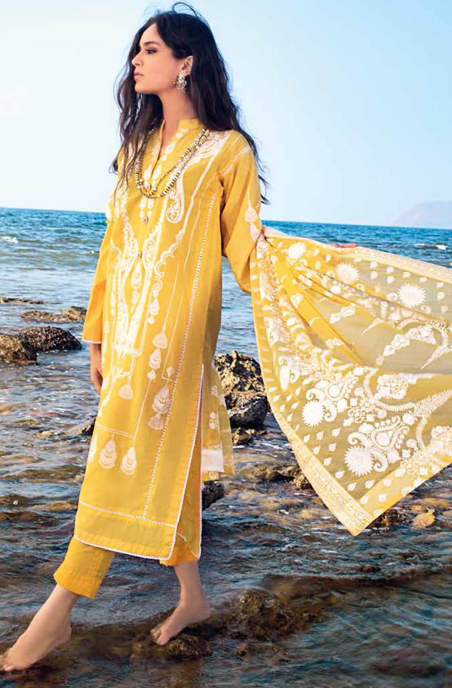 Gul Ahmed Embroidered Lawn Suits Unstitched 3 Piece GA21S PM 427 - Summer Collection