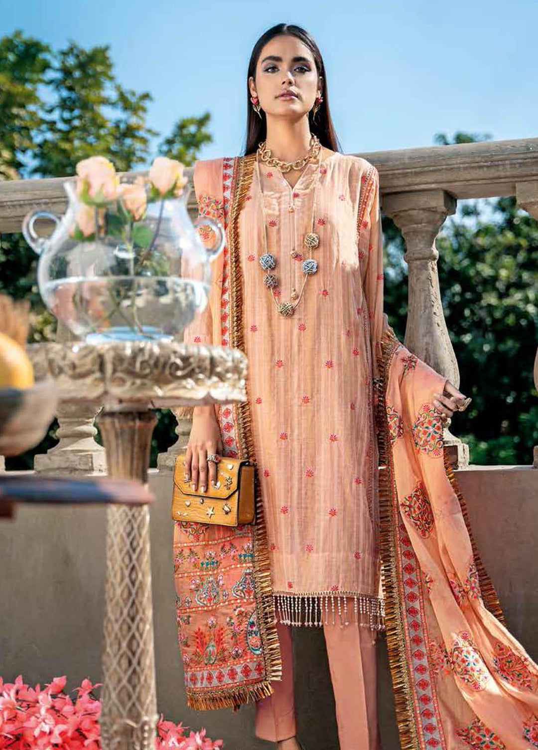 Gul Ahmed Embroidered Jacquard Suits Unstitched 3 Piece GA21S SP 10 - Summer Collection