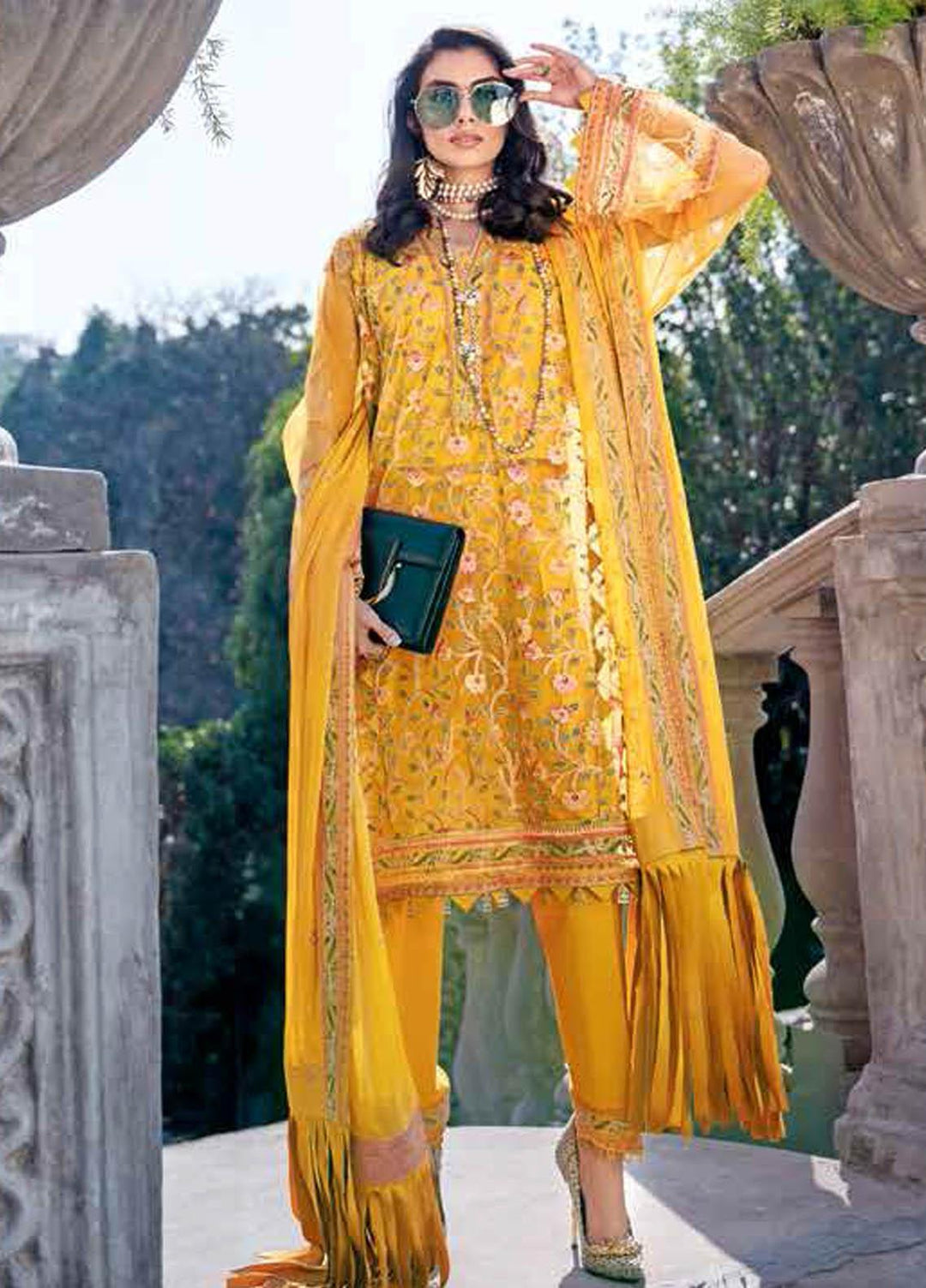 Gul Ahmed Embroidered Net Suits Unstitched 3 Piece GA21S SP 17 - Summer Collection