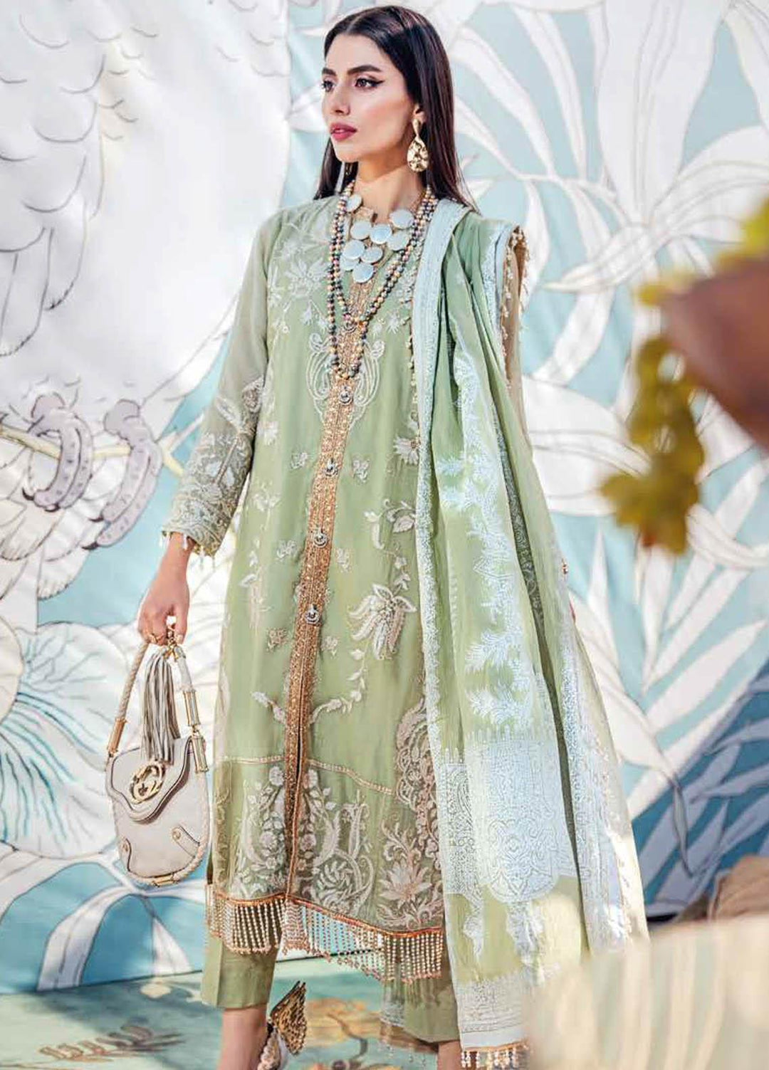 Gul Ahmed Embroidered Net Suits Unstitched 3 Piece GA21S SP 44 - Summer Collection