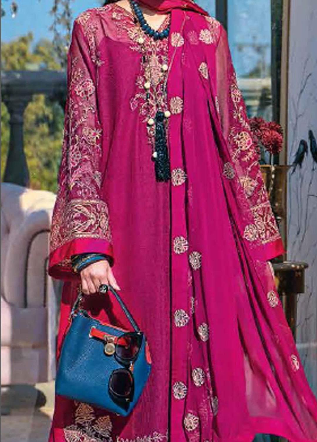 Gul Ahmed Embroidered Cotton Net Suits Unstitched 3 Piece GA21S SP 45 - Summer Collection