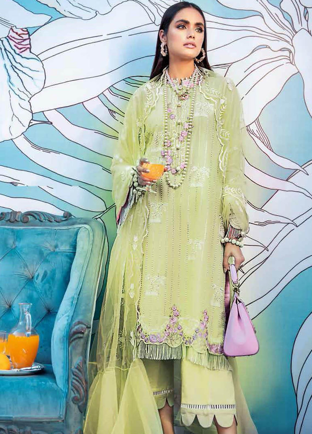 Gul Ahmed Embroidered Lawn Suits Unstitched 3 Piece GA21S SP 47 - Summer Collection