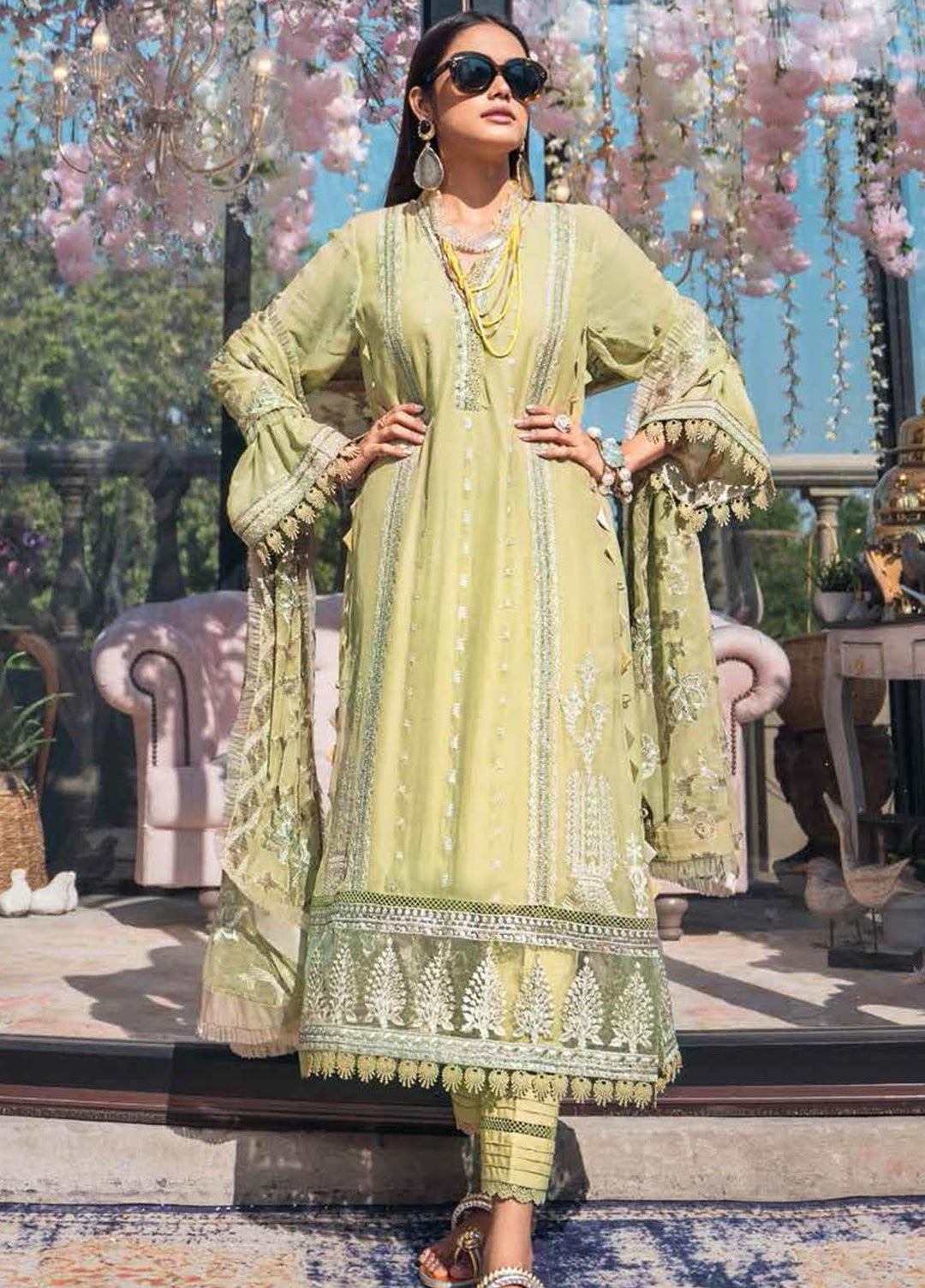 Gul Ahmed Embroidered Chiffon Suits Unstitched 3 Piece GA21S SP 53 - Summer Collection