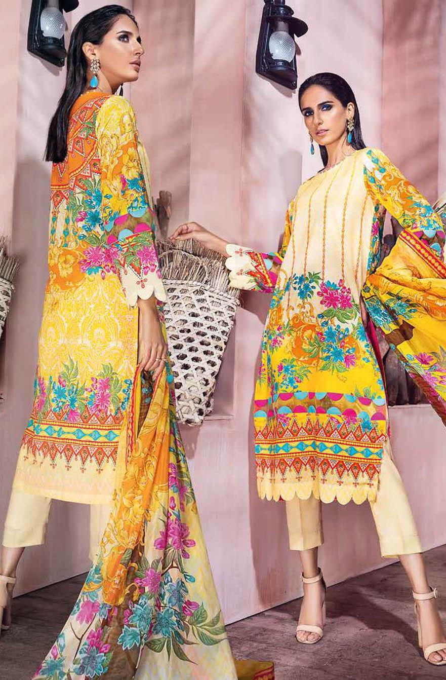 Gul Ahmed Printed Lawn Suits Unstitched 3 Piece GA21S SSM 48 - Summer Collection